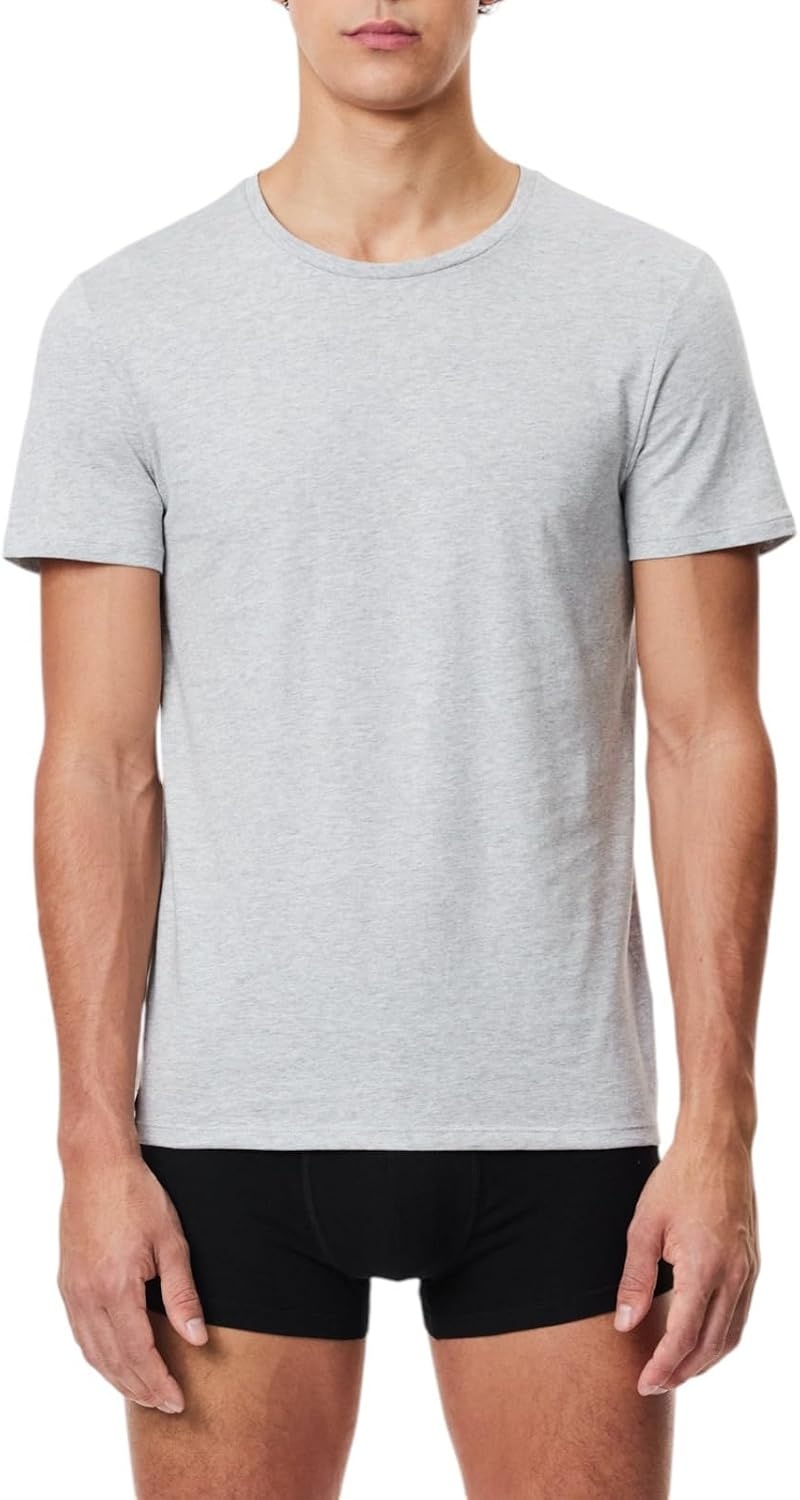 image:imageLacoste Mens 100 Cotton Slim Fit Crew Neck Undershirt 3packWhiteDove GreyBlack
