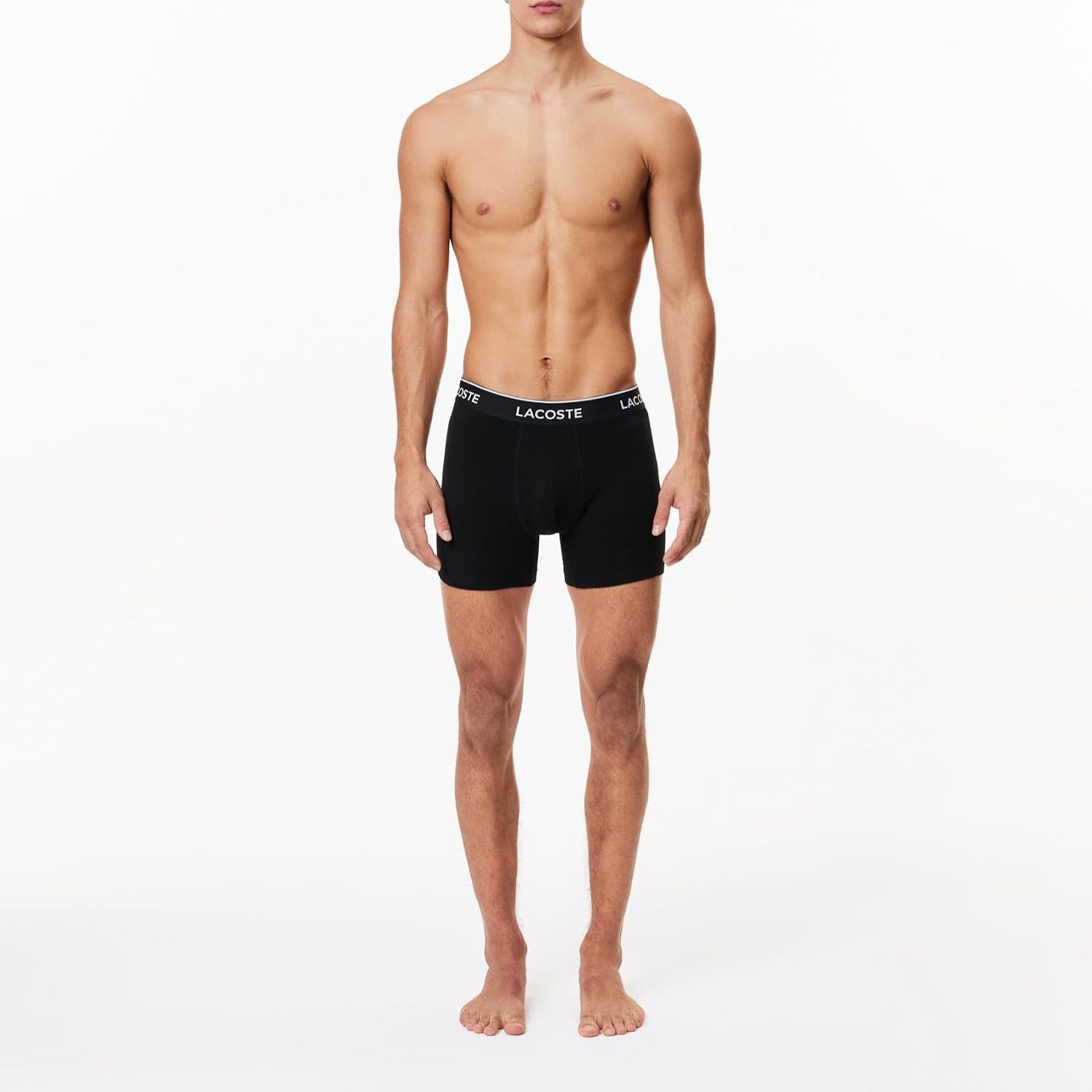 image:imageLacoste Mens 3 Pack Boxer BriefsBlack With Black Waistbands