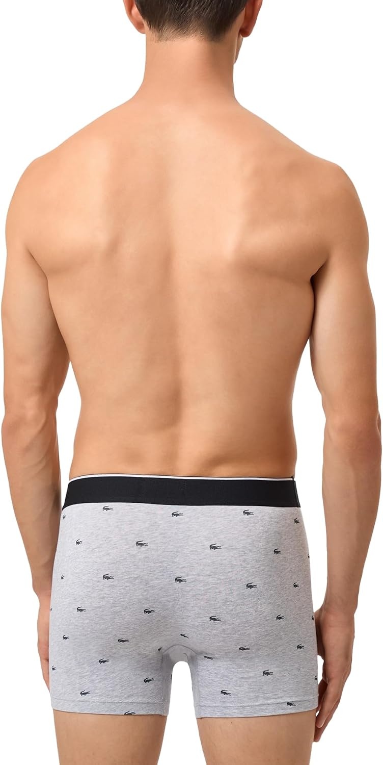 image:imageLacoste Mens 3 Pack Boxer BriefsBlackPitch ChineSilver