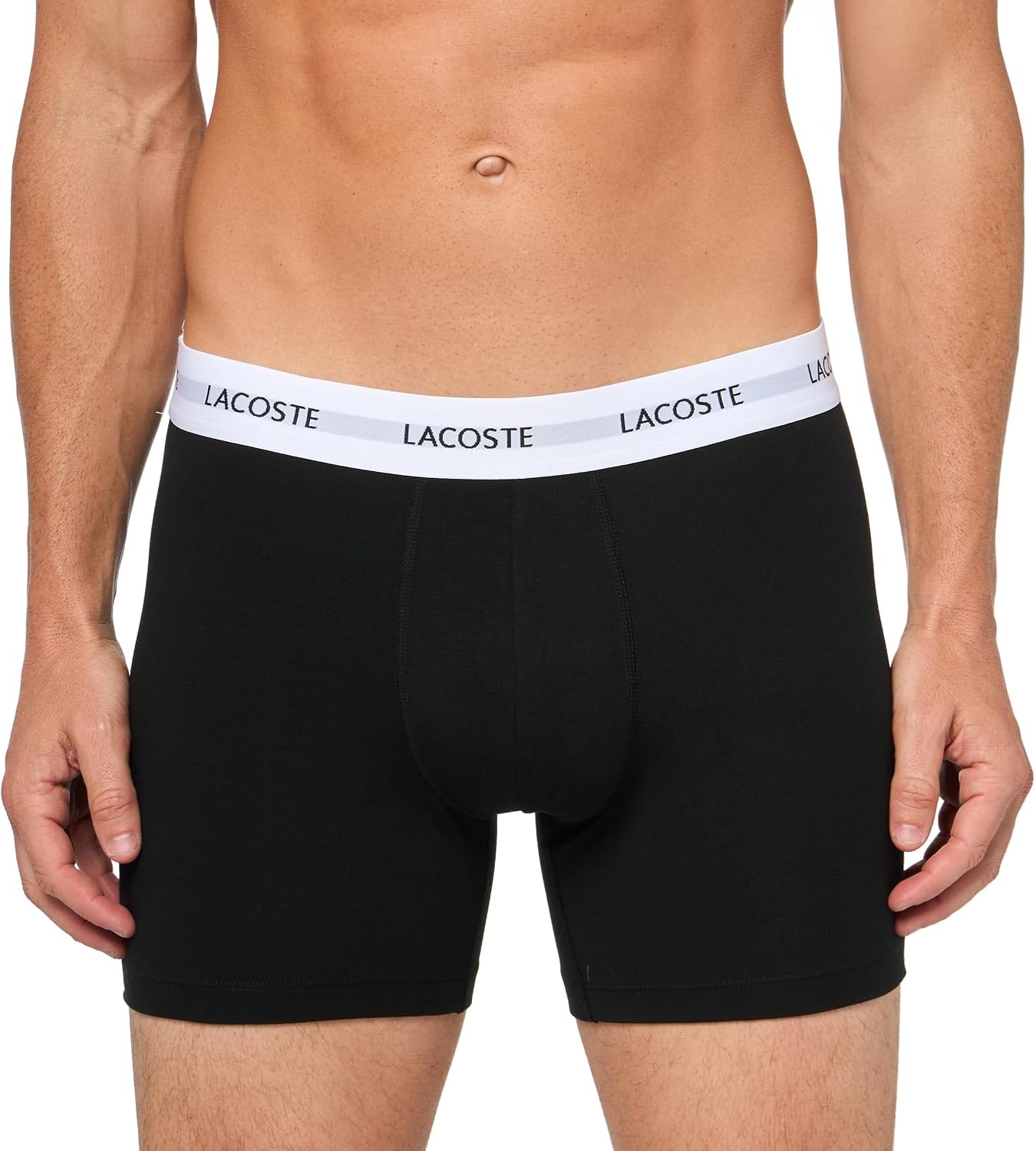 image:imageLacoste Mens 3 Pack Boxer BriefsBlackWhiteGrey