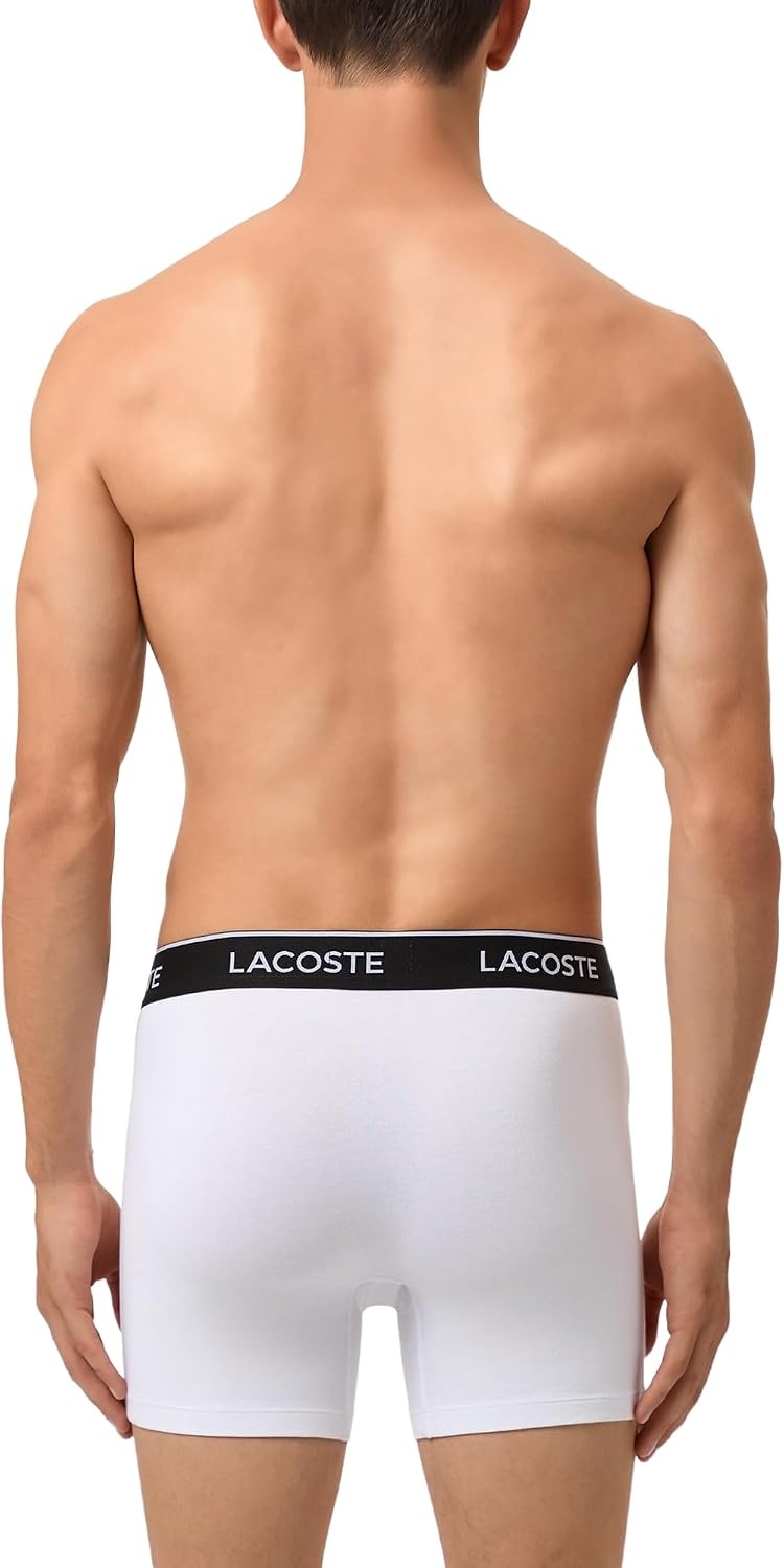 image:imageLacoste Mens 3 Pack Boxer BriefsBlackWhiteLead Grey