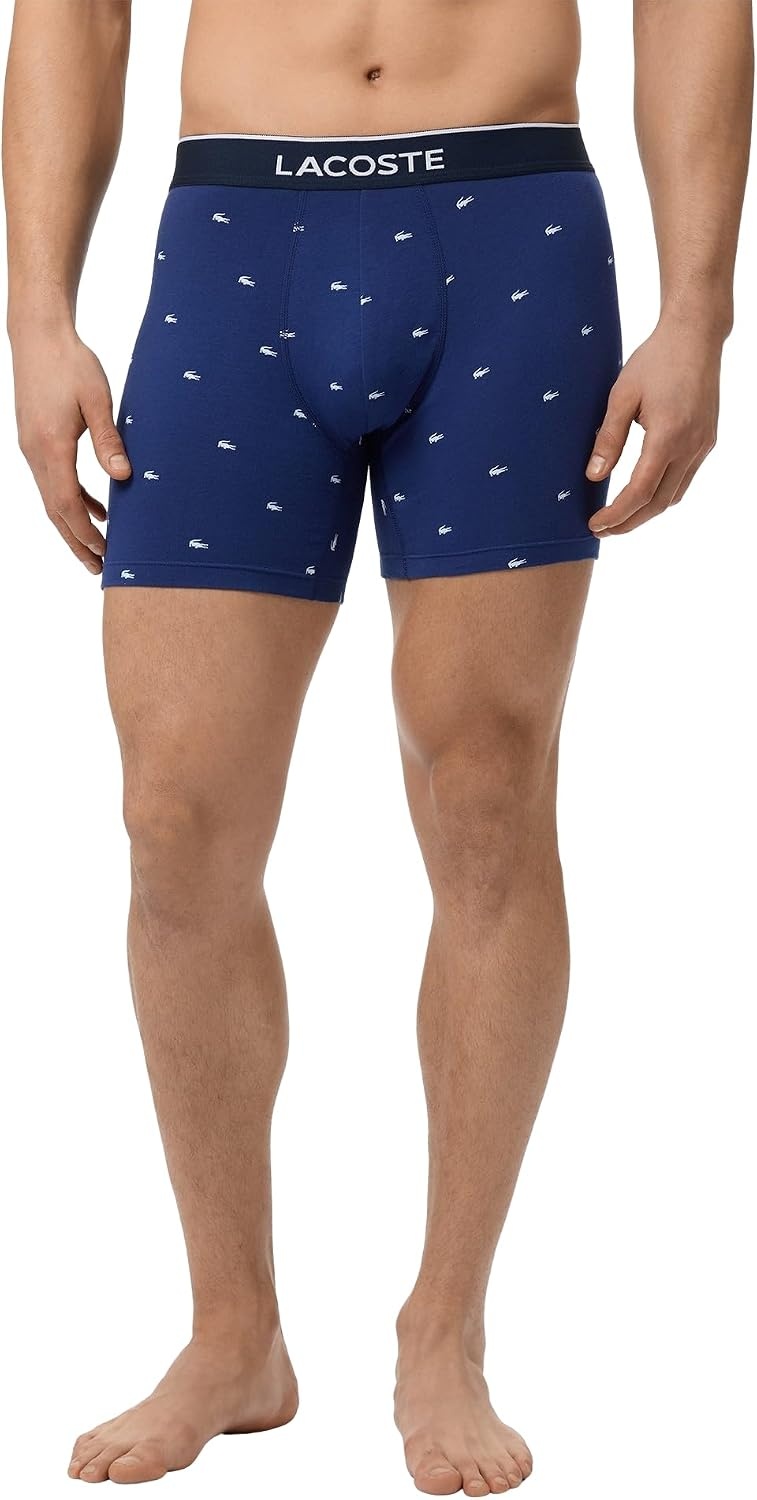 image:imageLacoste Mens 3 Pack Boxer BriefsPhoenix BlueMethyleneNavy Blue