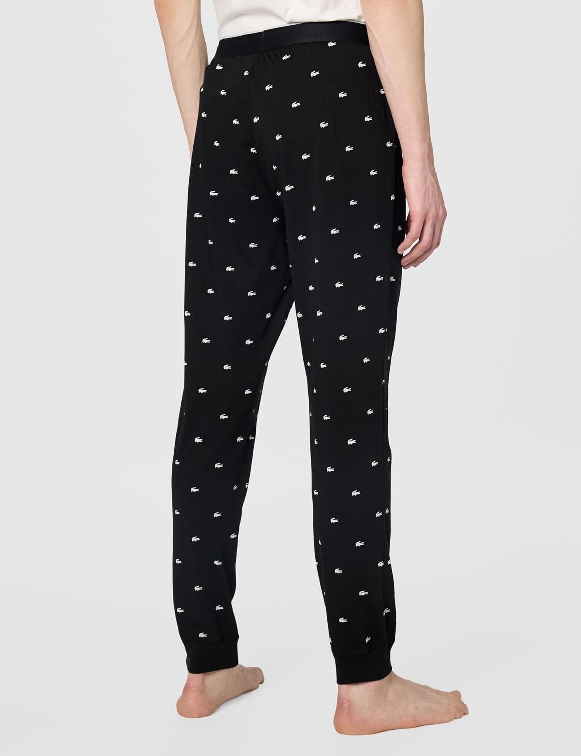 image:imageLacoste Mens All Over Croc Print Pajama PantBlack White