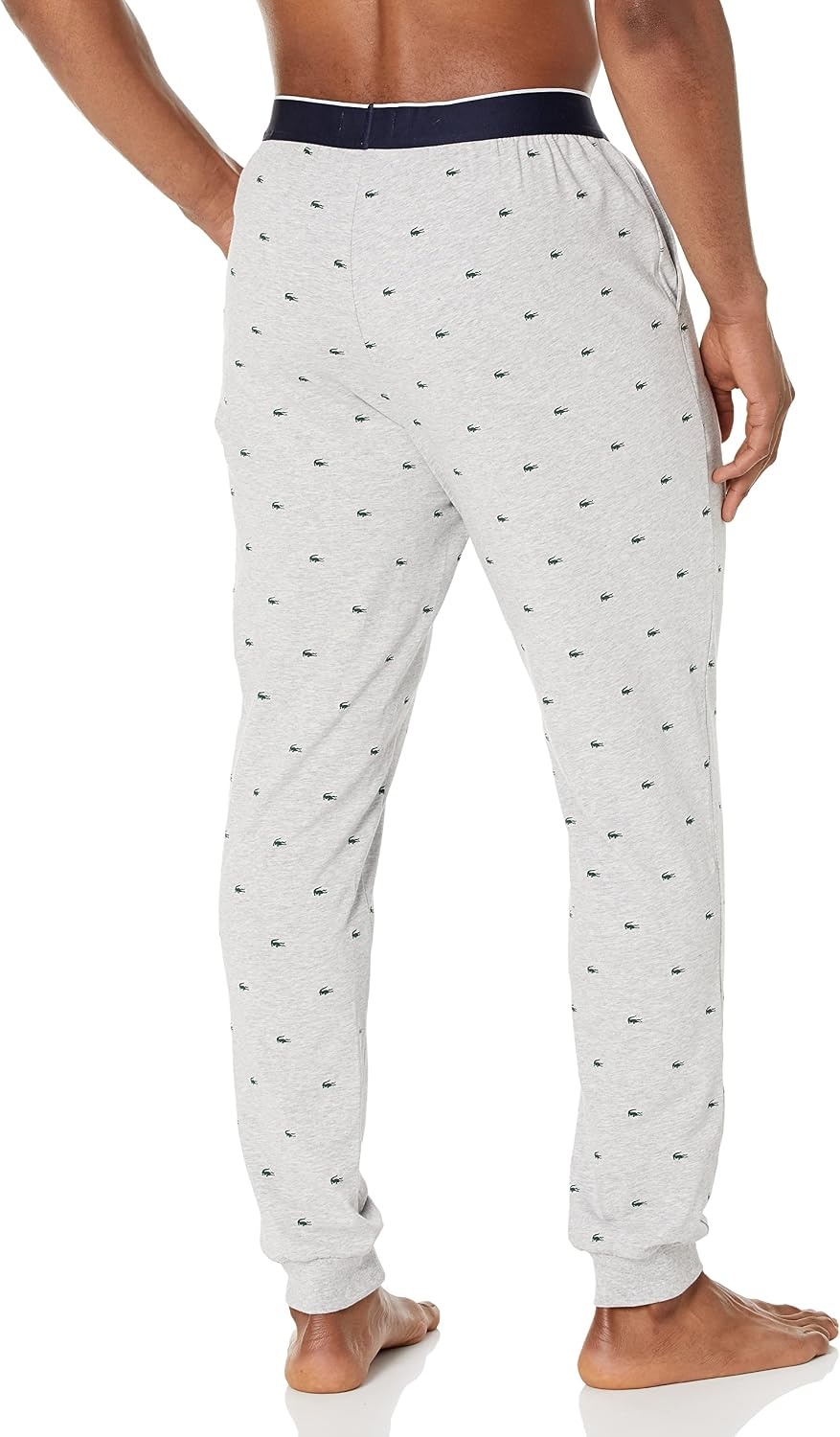 image:imageLacoste Mens All Over Croc Print Pajama PantDove GreyEvergreen