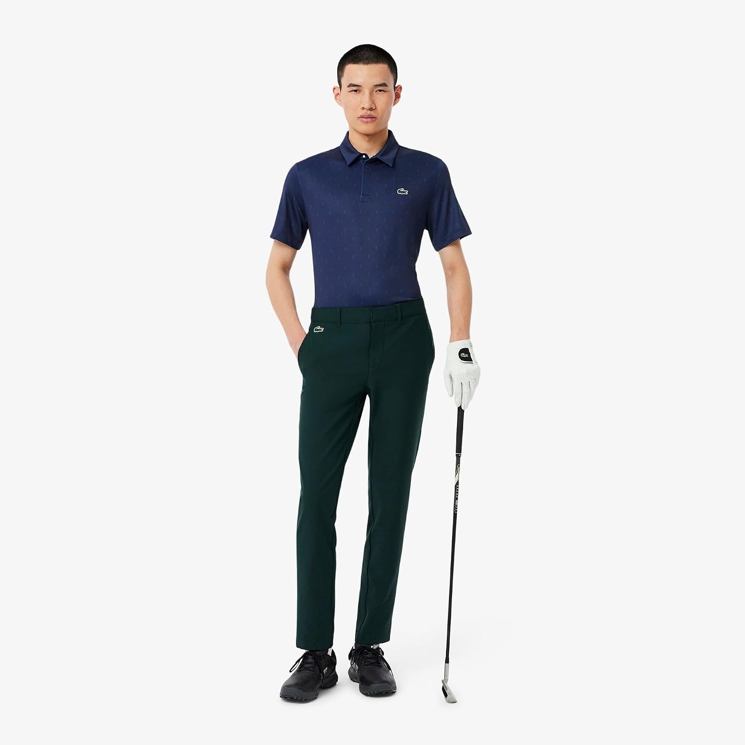 image:imageLacoste Mens AntiUV Printed Golf Polo Shirt Navy BlueGlobe All Over Print XXLarge
