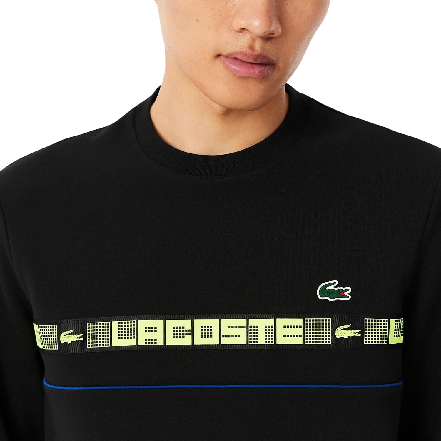 image:imageLacoste Mens Branded Stripe Tennis SweatshirtBlack