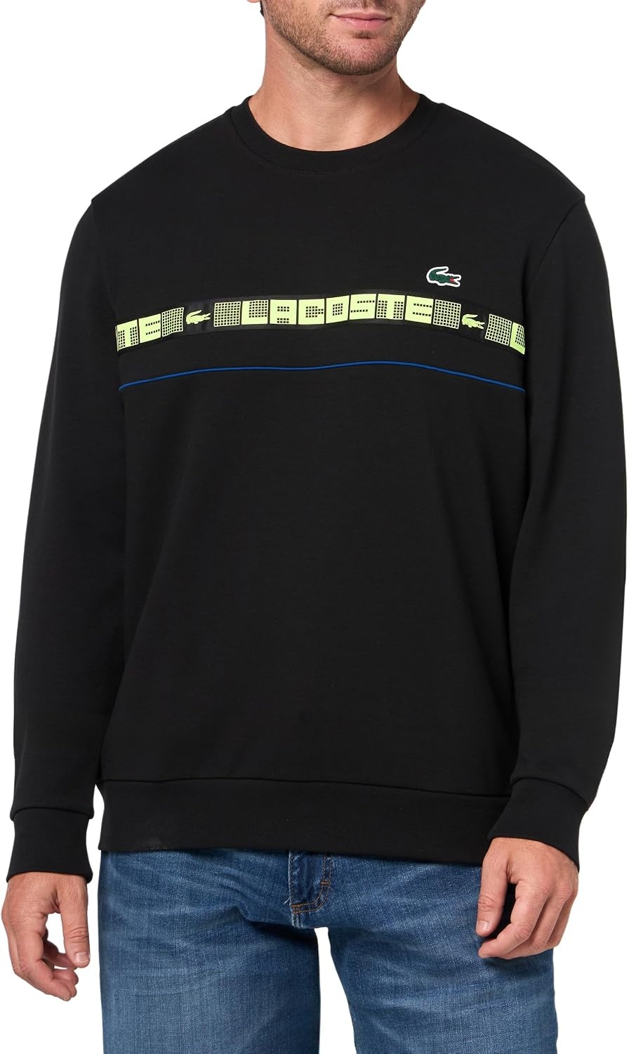image:imageLacoste Mens Branded Stripe Tennis SweatshirtBlack