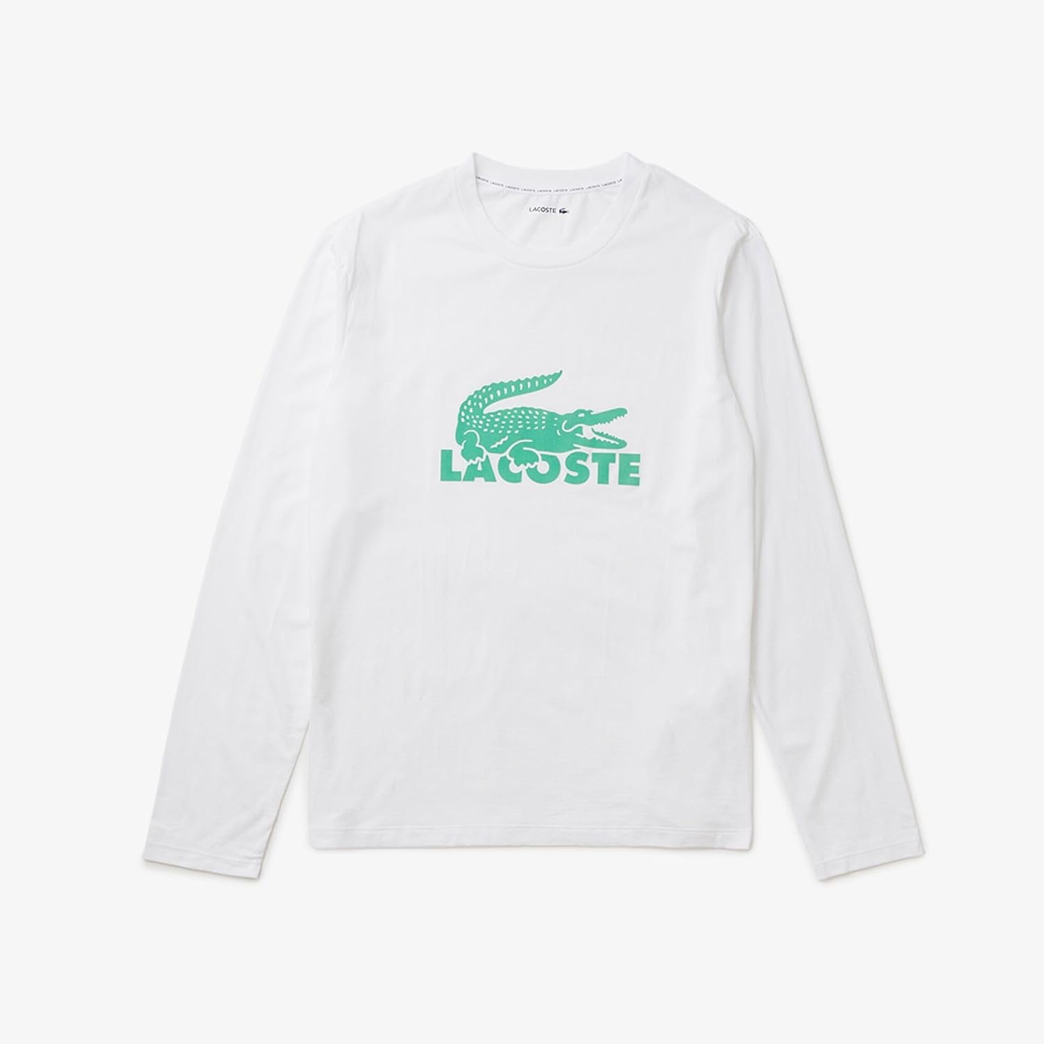 image:imageLacoste Mens Branding Crew Neck Sweatshirt Pajama SetWhiteLight KhakiArctic Blue