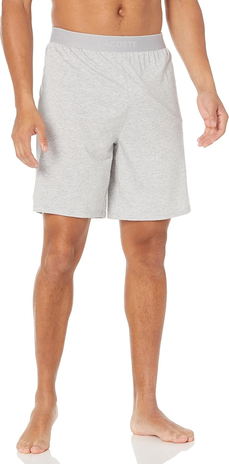 image:imageLacoste Mens Branding Tshirt amp Shorts Pajama SetAzure BlueImperial BlueDove Grey