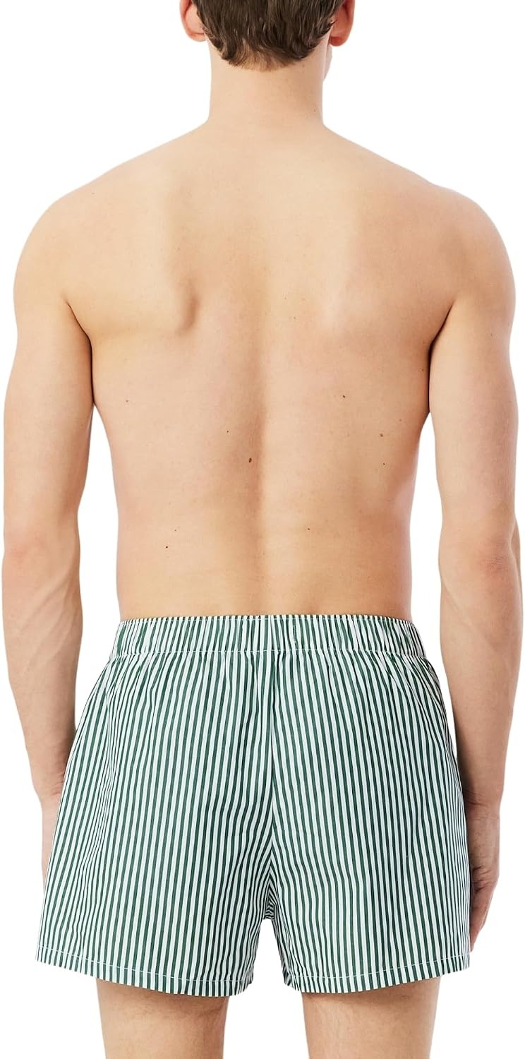 image:imageLacoste Mens COTTON POPLIN BOXERS 3 PACKGreenWhiteSinopleBlack