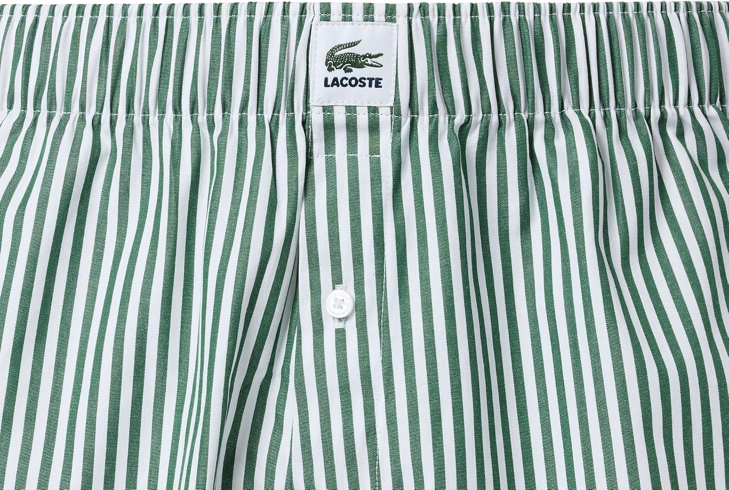image:imageLacoste Mens COTTON POPLIN BOXERS 3 PACKGreenWhiteSinopleBlack