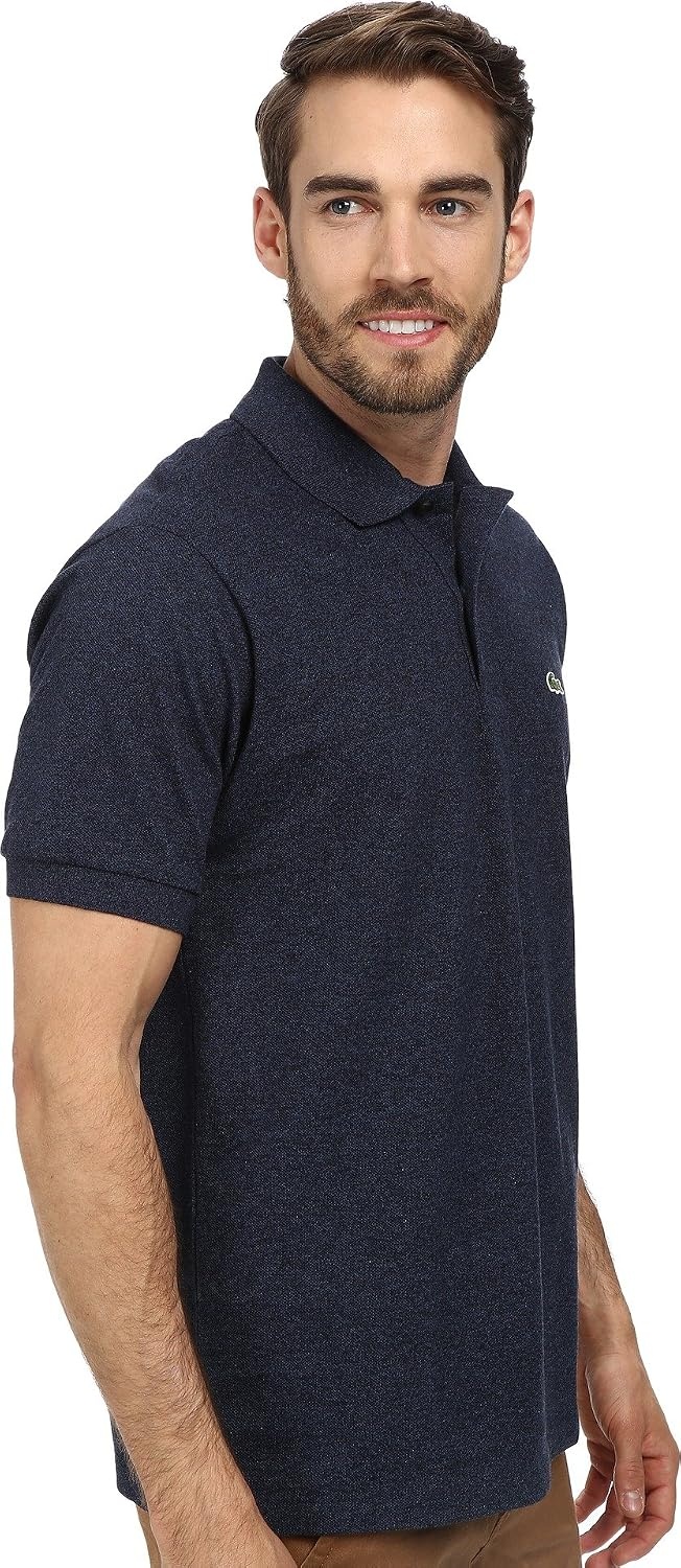 image:imageLacoste Mens Classic Fit L1212 Marl Polo ShirtDark Indigo Blue
