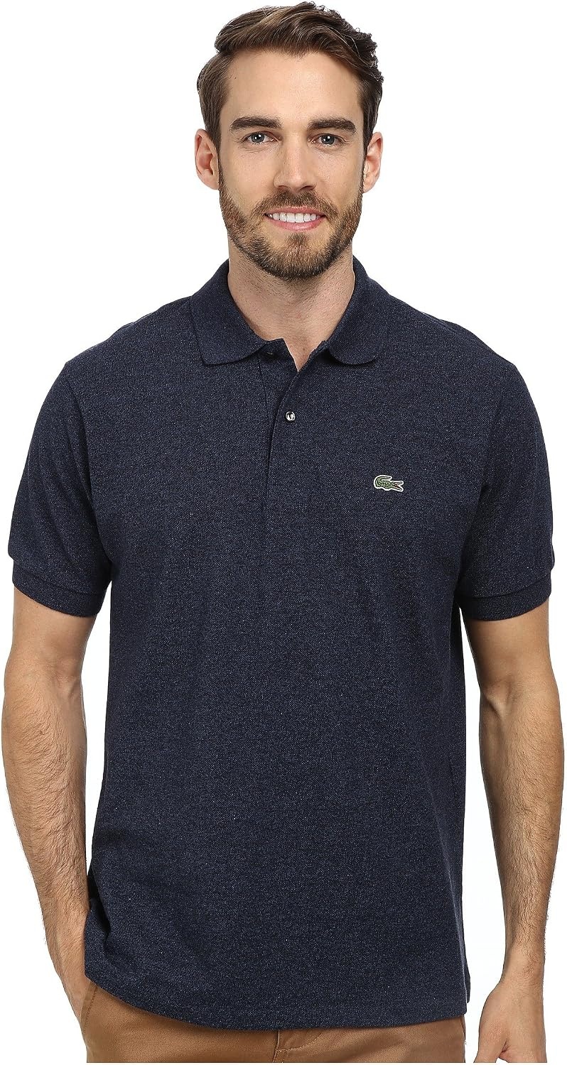 image:imageLacoste Mens Classic Fit L1212 Marl Polo ShirtDark Indigo Blue