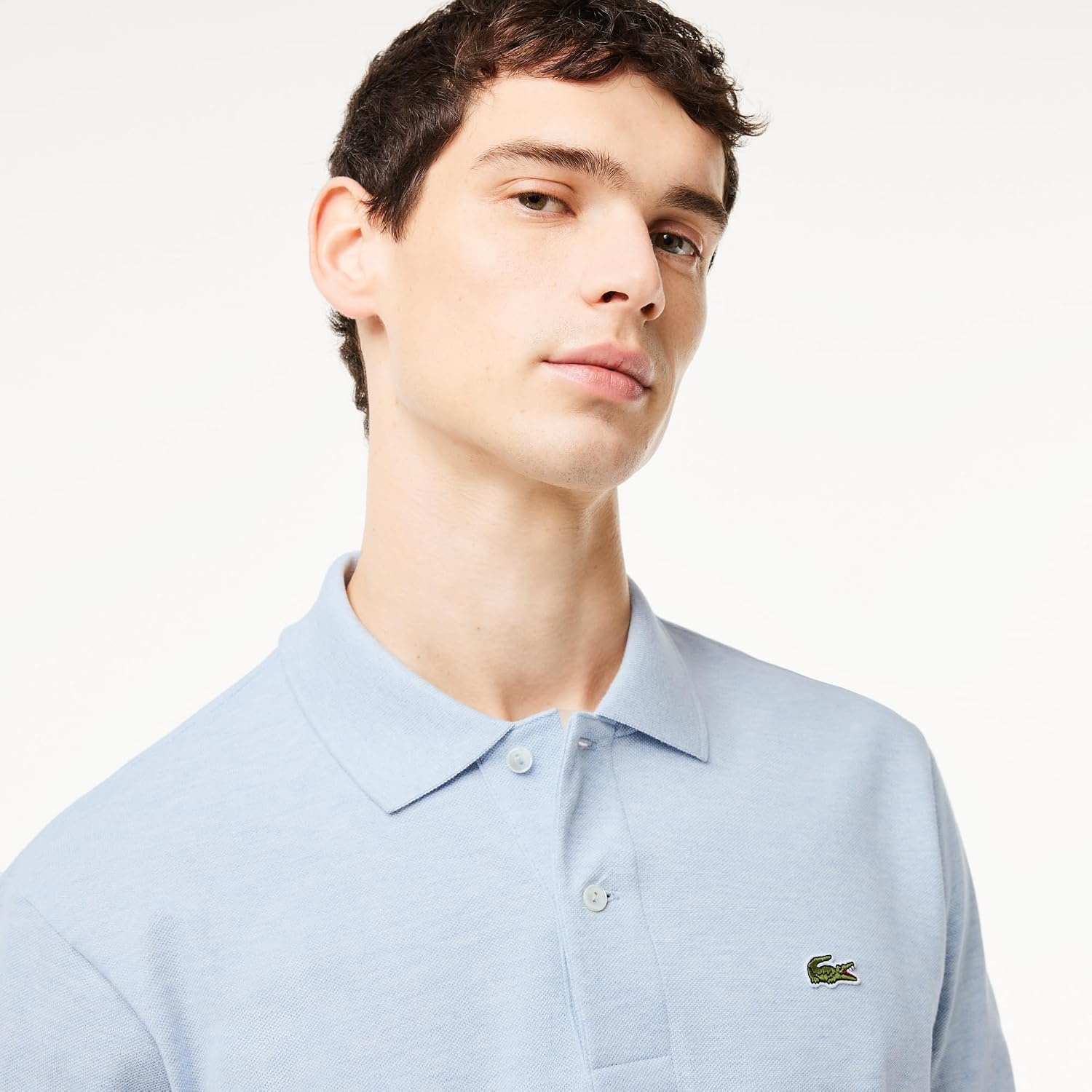 image:imageLacoste Mens Classic Fit L1212 Marl Polo ShirtHeather Cove