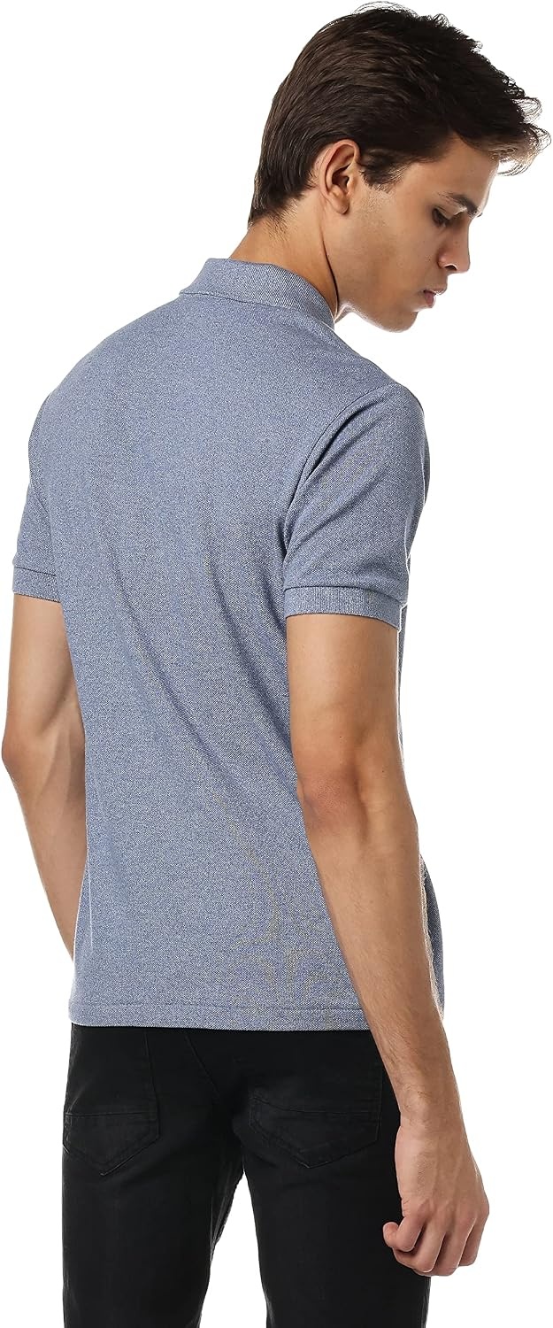 image:imageLacoste Mens Classic Fit L1212 Marl Polo ShirtLight Indigo Blue