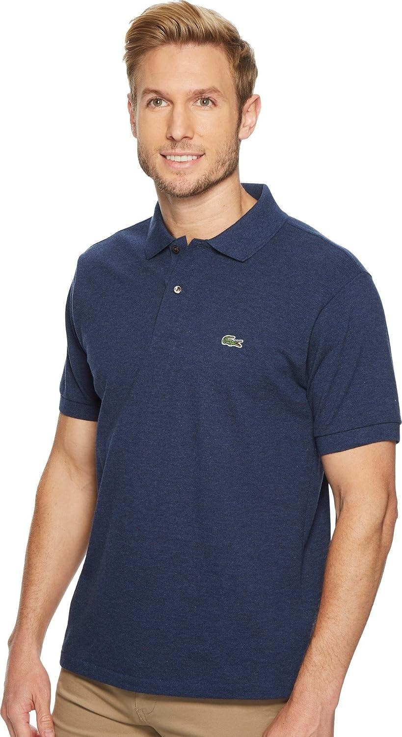 image:imageLacoste Mens Classic Fit L1212 Marl Polo ShirtNocturne Blue