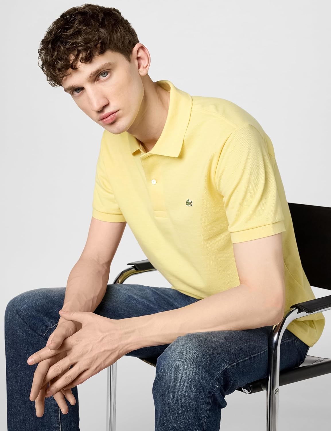image:imageLacoste Mens Classic Fit L1212 Marl Polo ShirtSoleil Chine