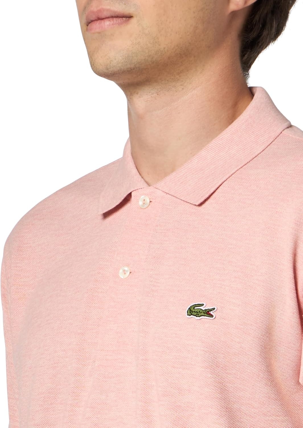 image:imageLacoste Mens Classic Fit L1212 Marl Polo ShirtStrawberry Chine