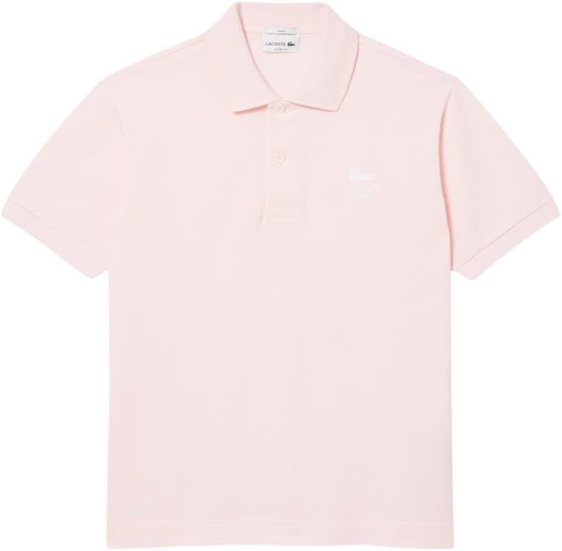 image:imageLacoste Mens Classic Fit Signature Print L1212 Polo ShirtFlamingo