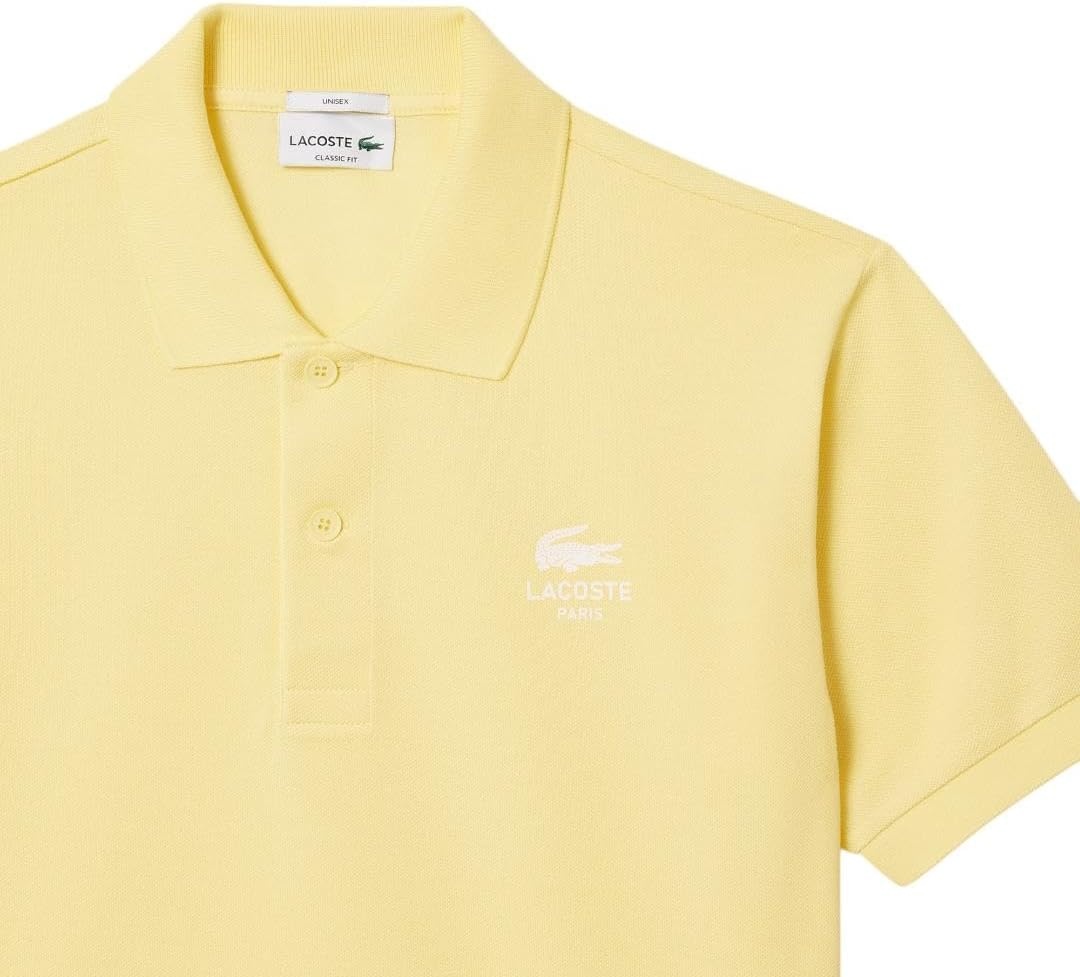 image:imageLacoste Mens Classic Fit Signature Print L1212 Polo ShirtYellow