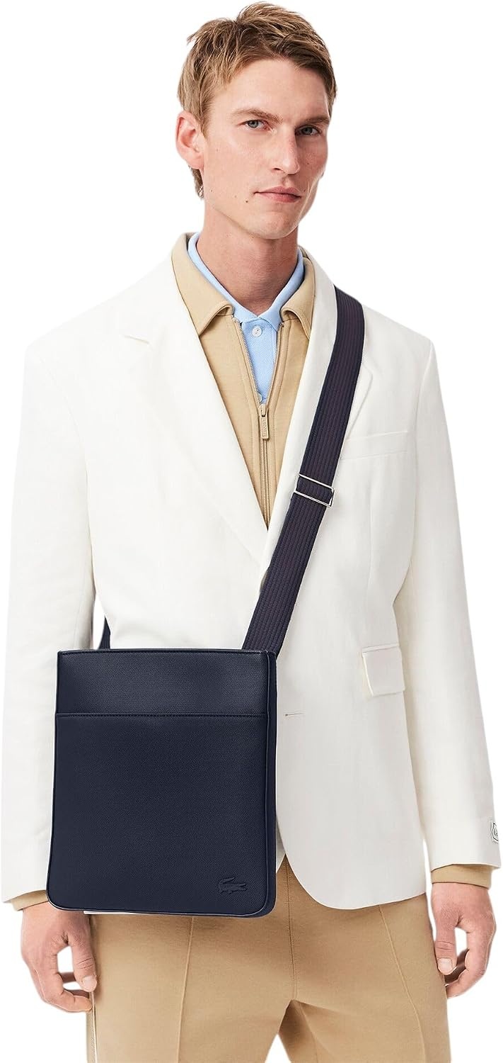 image:imageLacoste Mens Classic Flat Crossover Crossbody Bag Midnight Blue One Size