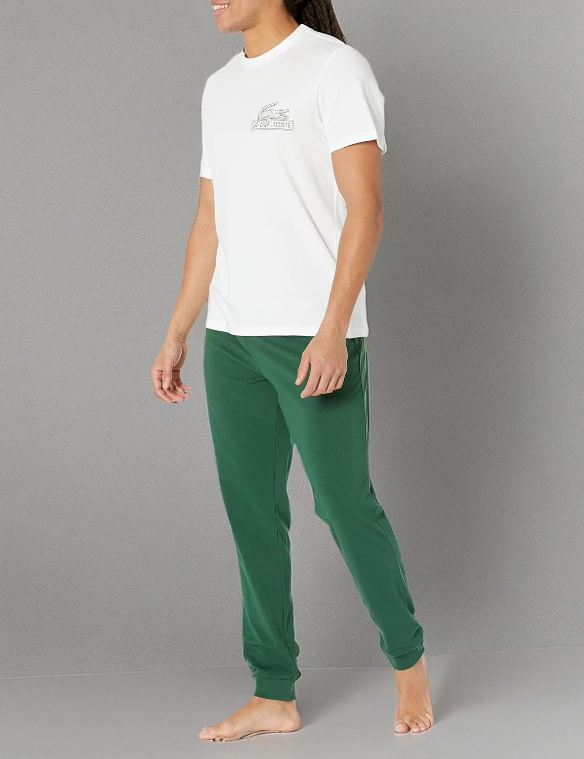 image:imageLacoste Mens Club Lacoste Pajama SetWhiteGreen