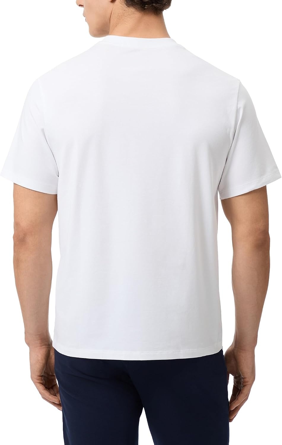 image:imageLacoste Mens Cotton Pajama TopNavy BlueWhite