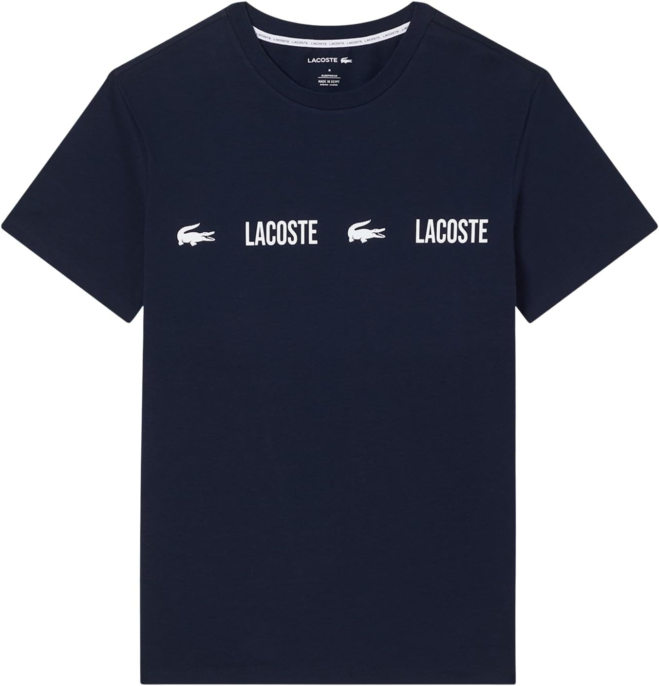 image:imageLacoste Mens Cotton Pajama TopWhiteBlack