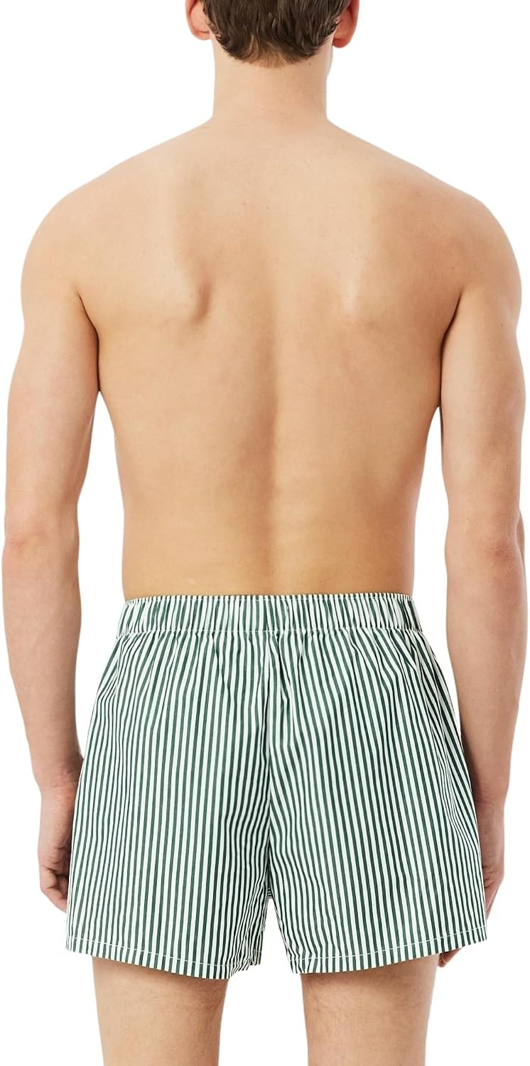 image:imageLacoste Mens Cotton Poplin Boxers 2packGreenWhiteSinople
