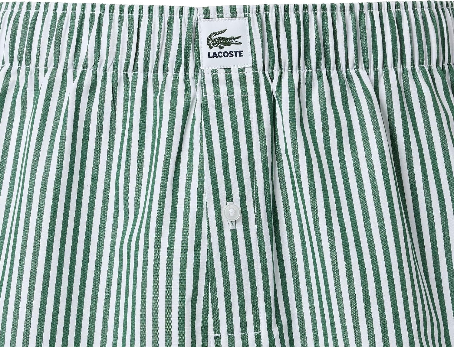 image:imageLacoste Mens Cotton Poplin Boxers 2packGreenWhiteSinople