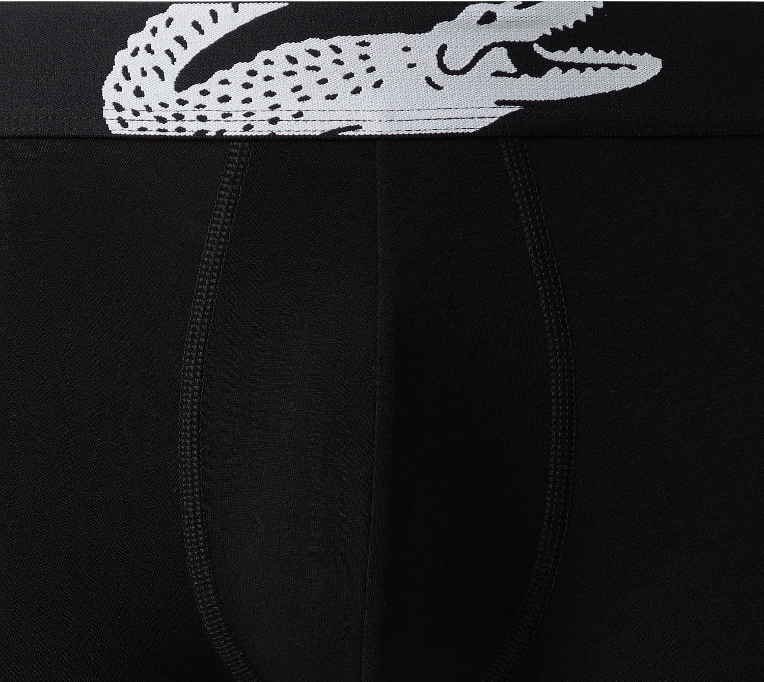 image:imageLacoste Mens Cotton Stretch Big Croc Print Boxer Briefs 3pack Amazon ExclusivesBlack