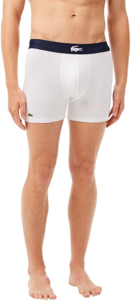 image:imageLacoste Mens Cotton Stretch Big Croc Print Boxer Briefs 3packDusty OliveNavy BlueWhite