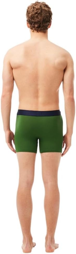 image:imageLacoste Mens Cotton Stretch Big Croc Print Boxer Briefs 3packDusty OliveNavy BlueWhite