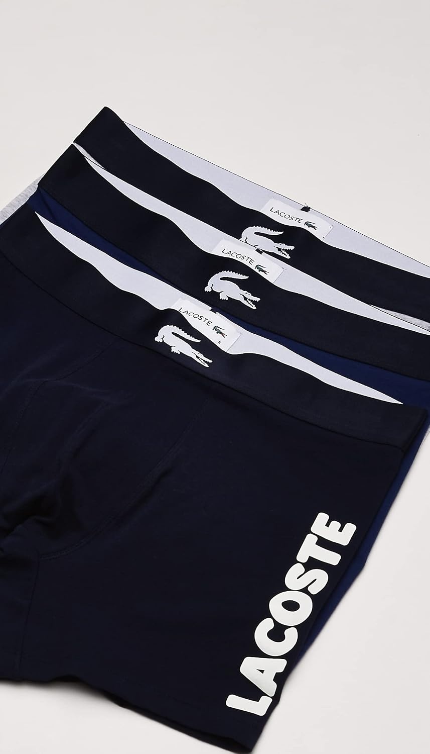 image:imageLacoste Mens Cotton Stretch Big Croc Print Boxer Briefs 3packNavy Blue New