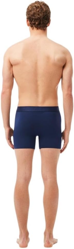 image:imageLacoste Mens Cotton Stretch Big Croc Print Boxer Briefs 3packNavy BlueWhiteDove Grey
