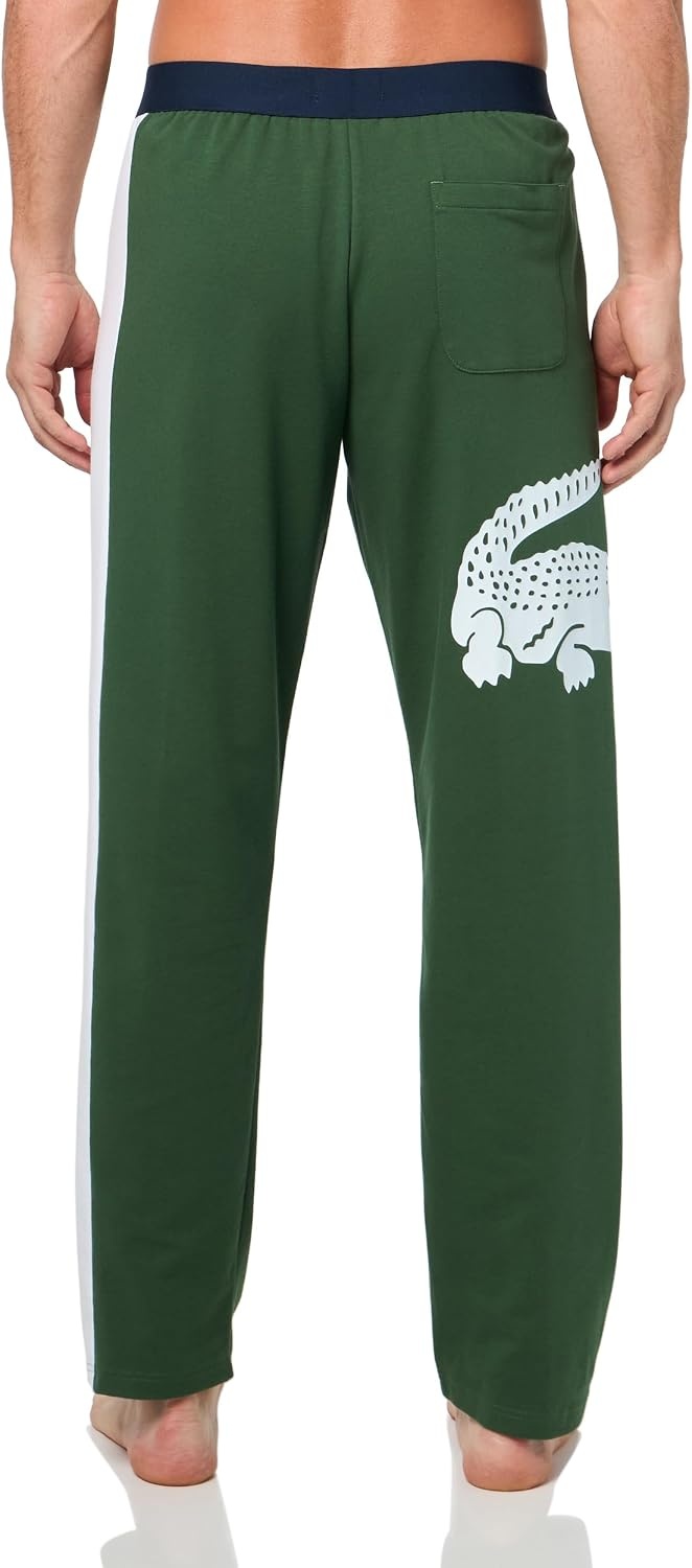 image:imageLacoste Mens Cotton Stretch Big Croc Print Pajama Pants Amazon ExclusivesThymeNavy BlueWhite