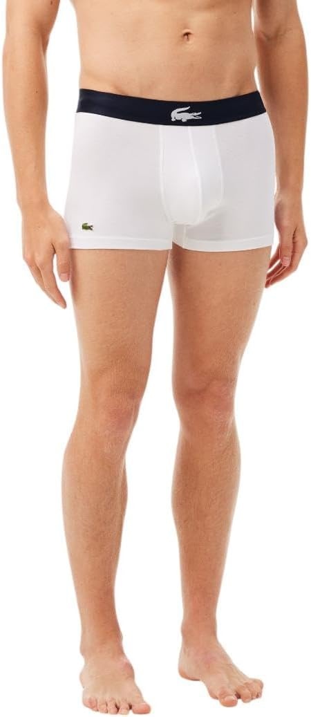 image:imageLacoste Mens Cotton Stretch Big Croc Print Trunks 3packDusty OliveNavy BlueWhite