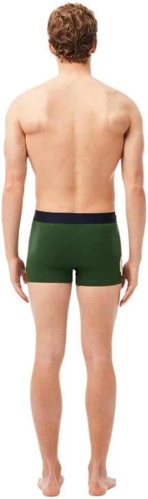 image:imageLacoste Mens Cotton Stretch Big Croc Print Trunks 3packDusty OliveNavy BlueWhite