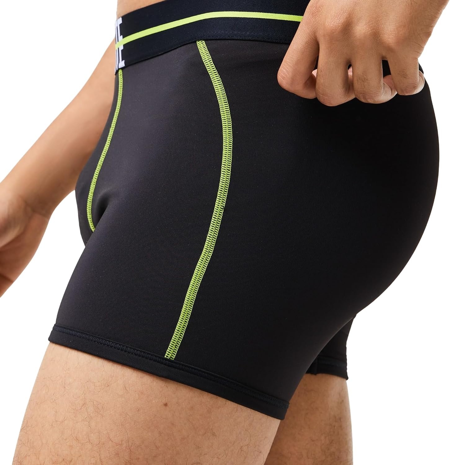 image:imageLacoste Mens Cotton Stretch Big Croc Print Trunks 3packGraphite With BlackBright Lime Waistbands
