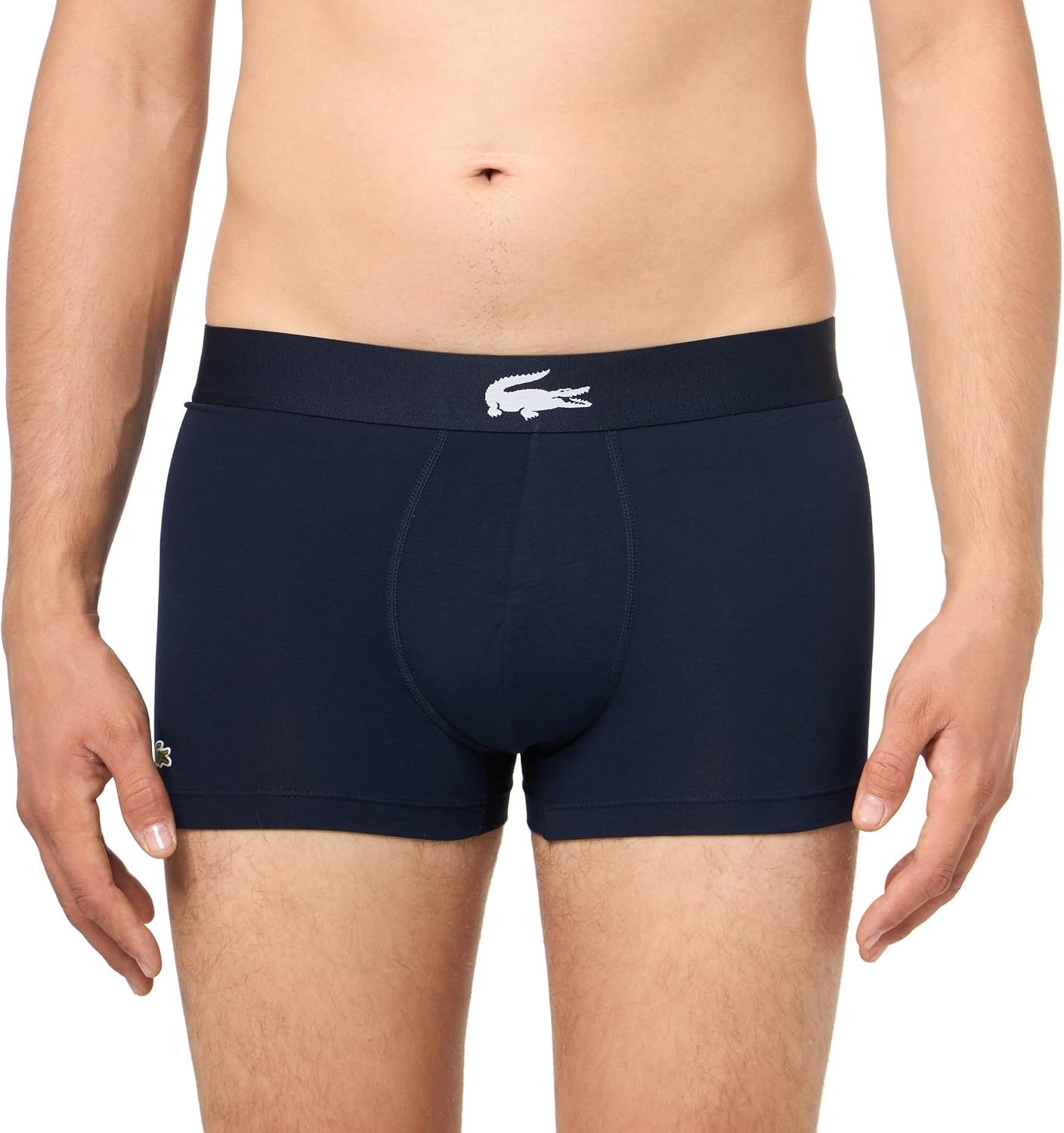 image:imageLacoste Mens Cotton Stretch Big Croc Print Trunks 3packGypsy BlueLight BlueNavy Blue