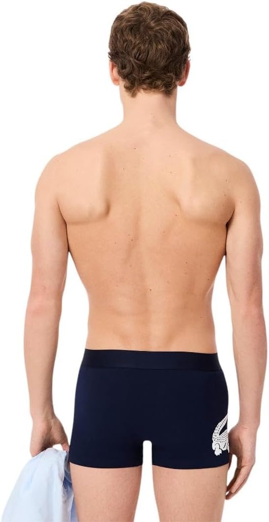 image:imageLacoste Mens Cotton Stretch Big Croc Print Trunks 3packNavy BlueWhiteDove Grey