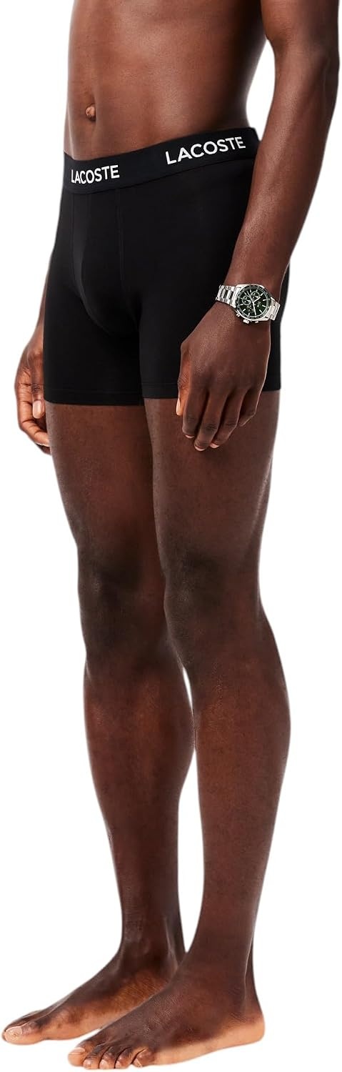 image:imageLacoste Mens Cotton Stretch Essentials Boxer Briefs 5packBlack