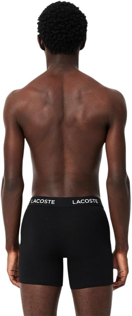 image:imageLacoste Mens Cotton Stretch Essentials Boxer Briefs 5packBlack With Black Waistbands