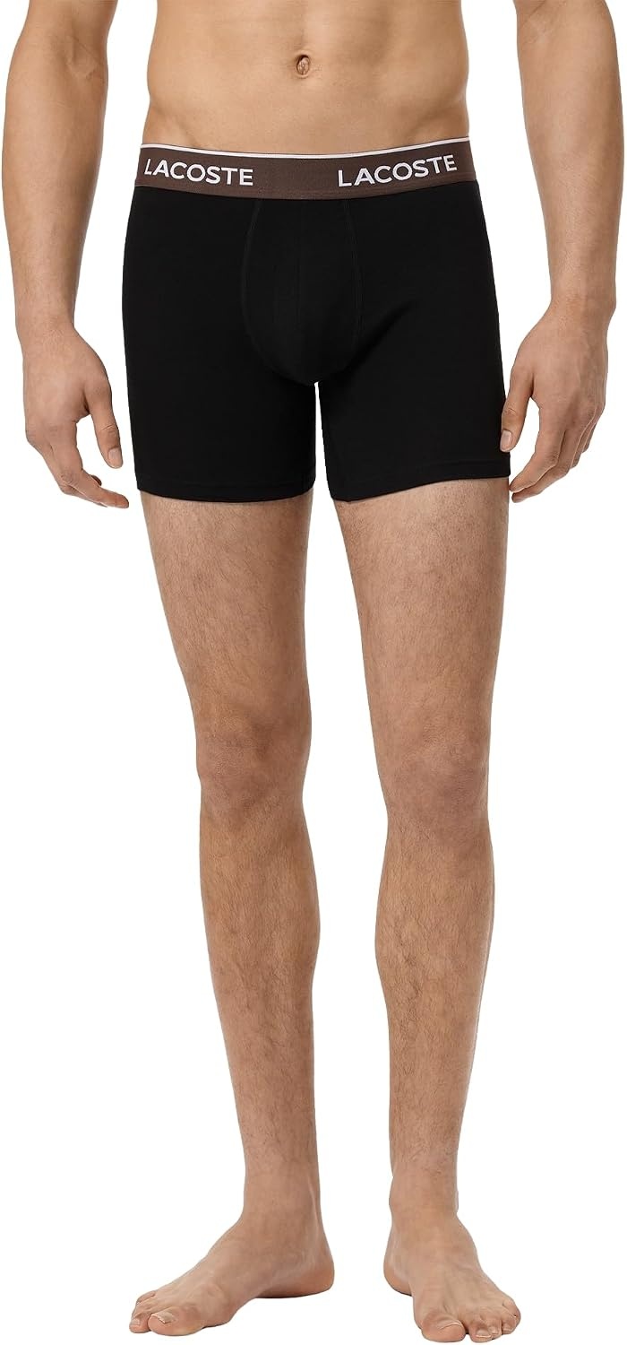 image:imageLacoste Mens Cotton Stretch Essentials Boxer Briefs 5packBlackMiamiLionnePecan