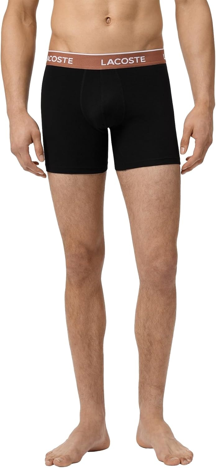 image:imageLacoste Mens Cotton Stretch Essentials Boxer Briefs 5packBlackMiamiLionnePecan