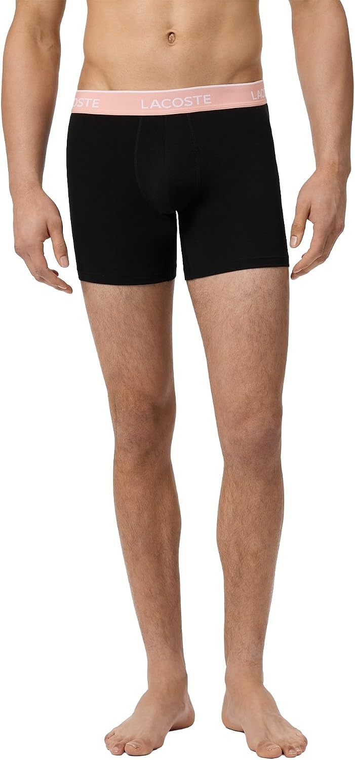 image:imageLacoste Mens Cotton Stretch Essentials Boxer Briefs 5packBlackMiamiLionnePecan