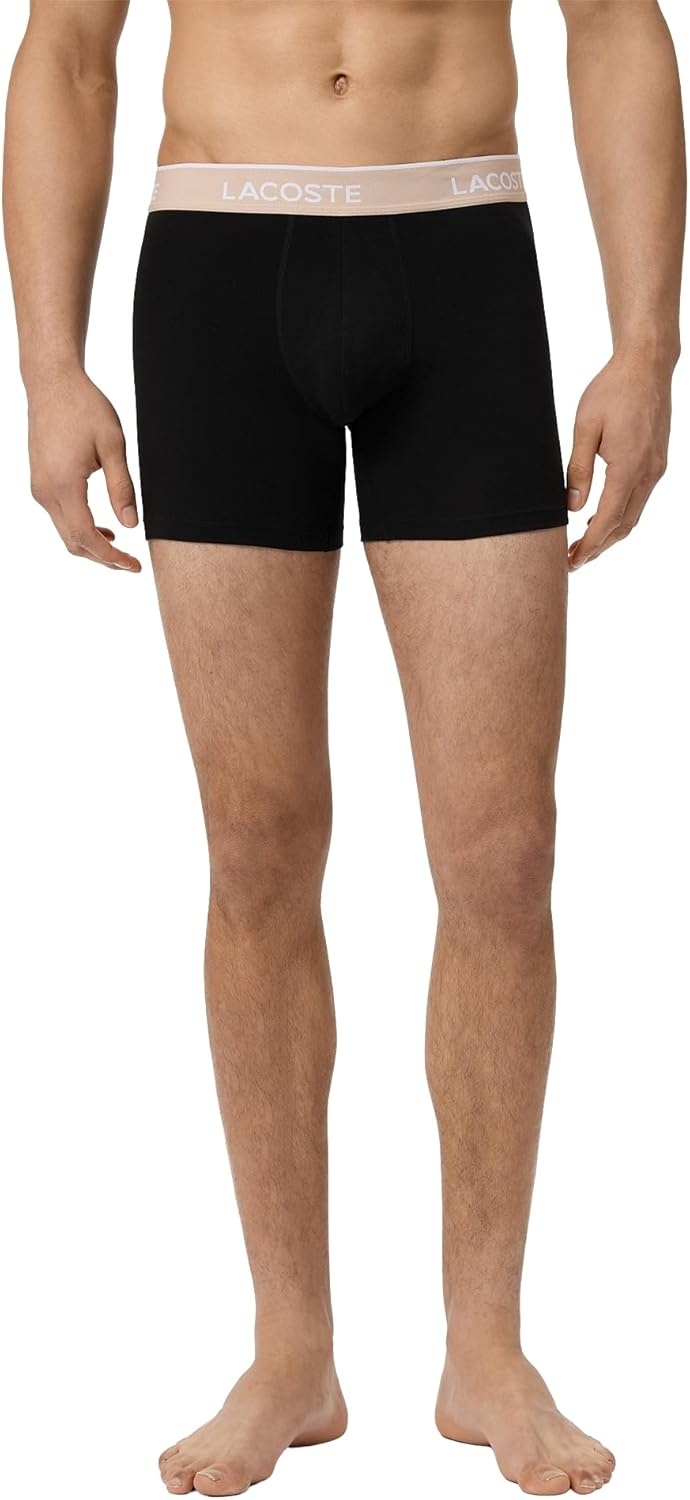 image:imageLacoste Mens Cotton Stretch Essentials Boxer Briefs 5packBlackMiamiLionnePecan