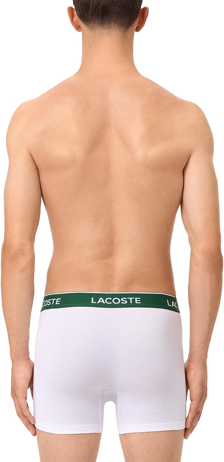 image:imageLacoste Mens Cotton Stretch Essentials Boxer Briefs 5packBlackWhiteSilver Chine