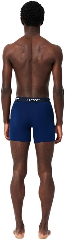 image:imageLacoste Mens Cotton Stretch Essentials Boxer Briefs 5packNavy BlueDove GreyRed