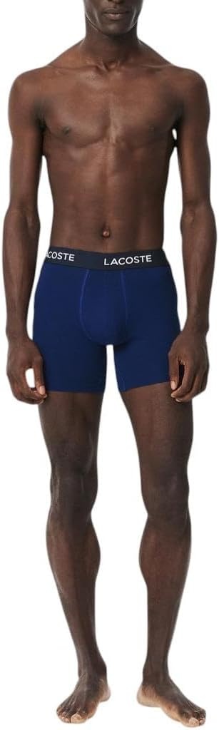 image:imageLacoste Mens Cotton Stretch Essentials Boxer Briefs 5packNavy BlueDove GreyRed